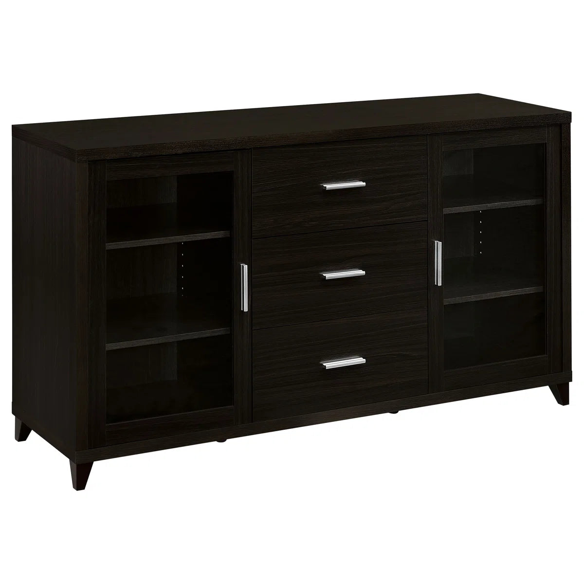 tv panel: 4-Piece Cappuccino Wood Entertainment Center with tv panel and Matching Storage Towers