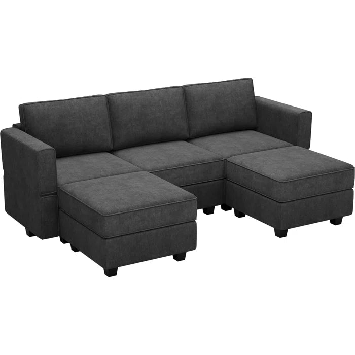 7 Seater Sofa Set: 6-Piece Upholstered Modular Sectional Sofa