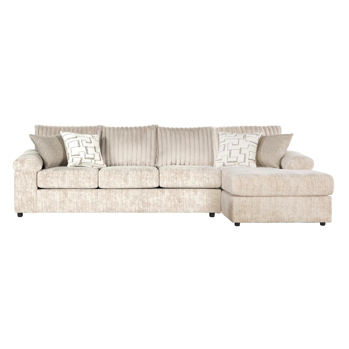 7 Seater Sofa Set: Fabric Sectional Sofa Chaise with Armchair