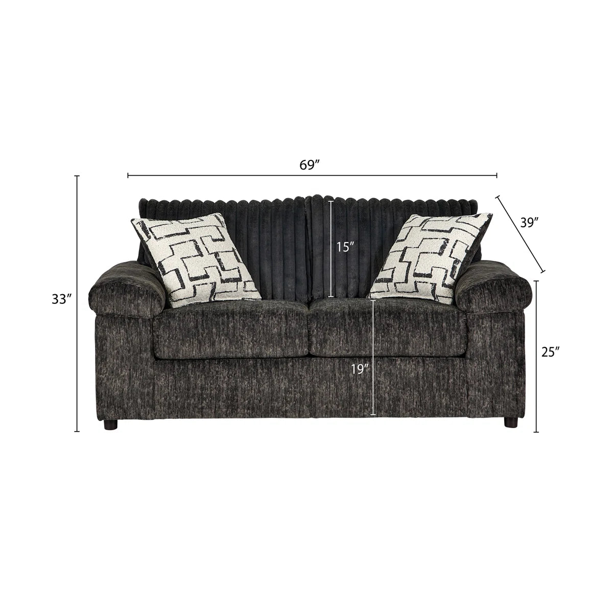 Luxury Sofa Sets: Nason 2-Piece Wide-Wale Corduroy Sofa Set