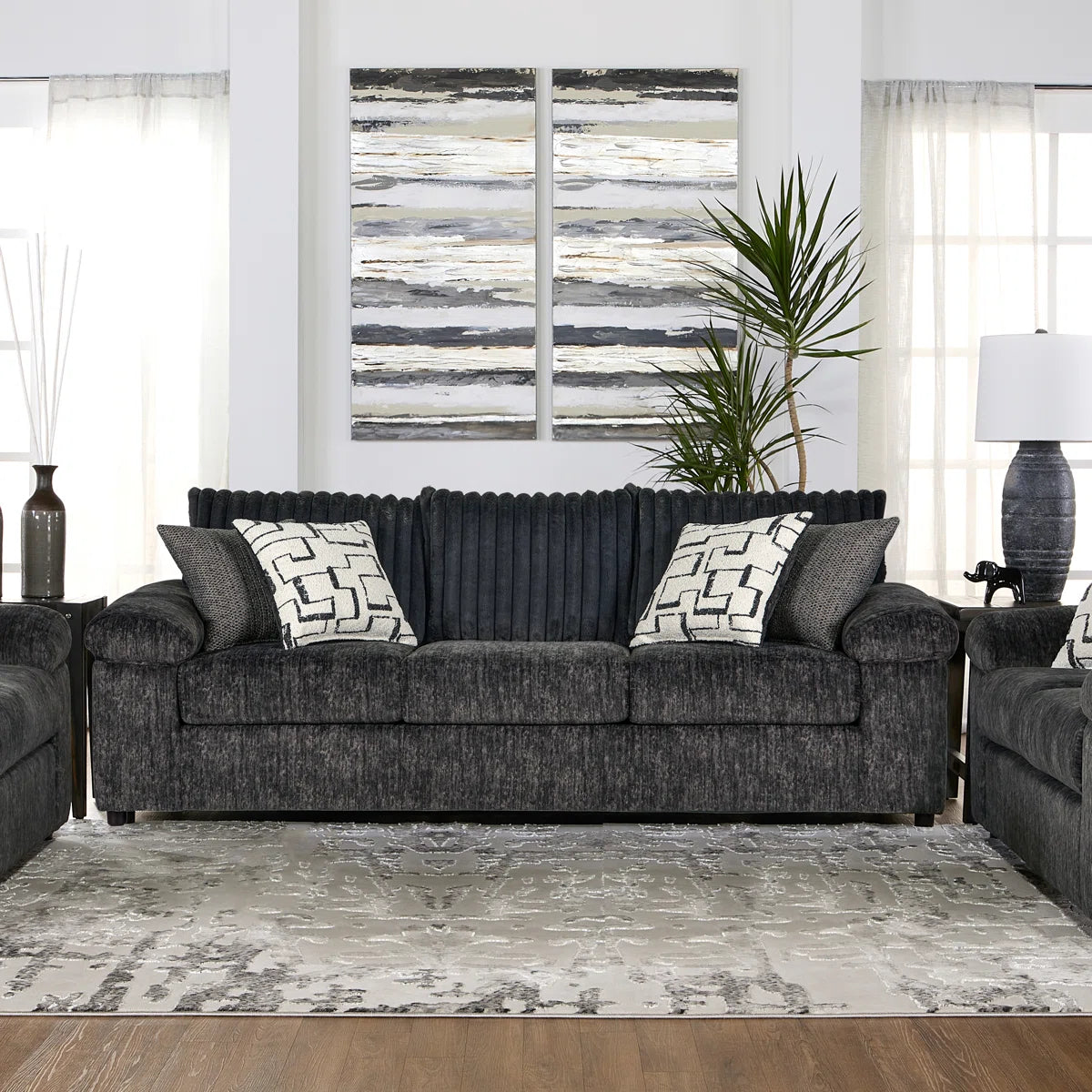 Luxury Sofa Sets: Nason 2-Piece Wide-Wale Corduroy Sofa Set