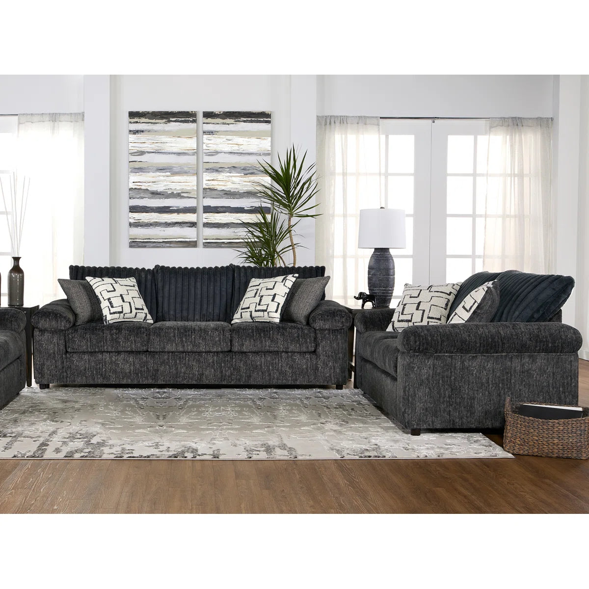 Luxury Sofa Sets: Nason 2-Piece Wide-Wale Corduroy Sofa Set