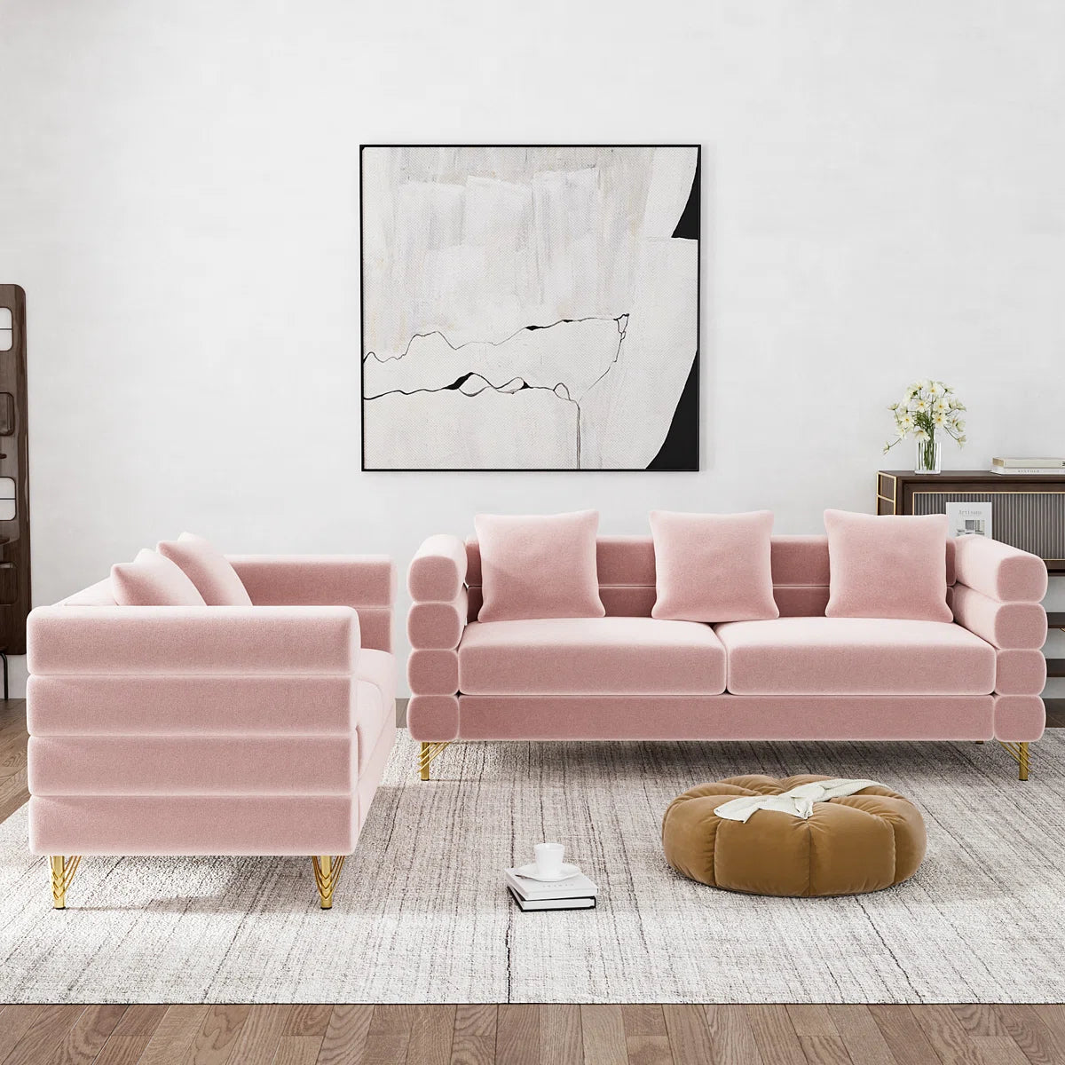 7 Seater Sofa Set: 2-Piece Living Room Set with Sofa and couch for Stylish Comfort