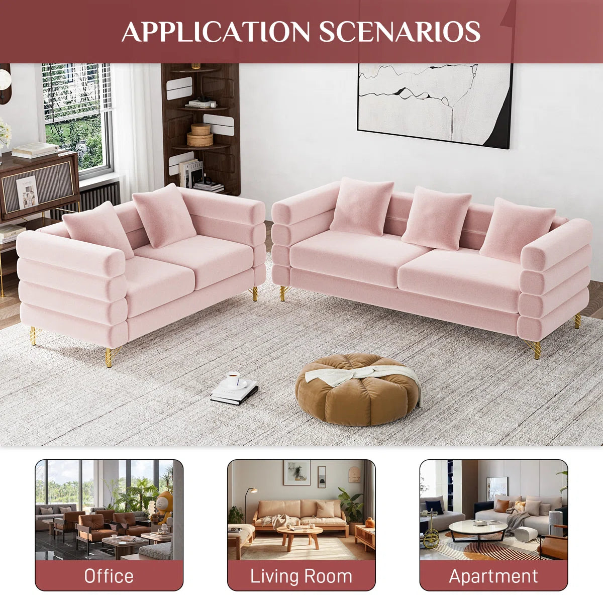 7 Seater Sofa Set: 2-Piece Living Room Set with Sofa and couch for Stylish Comfort