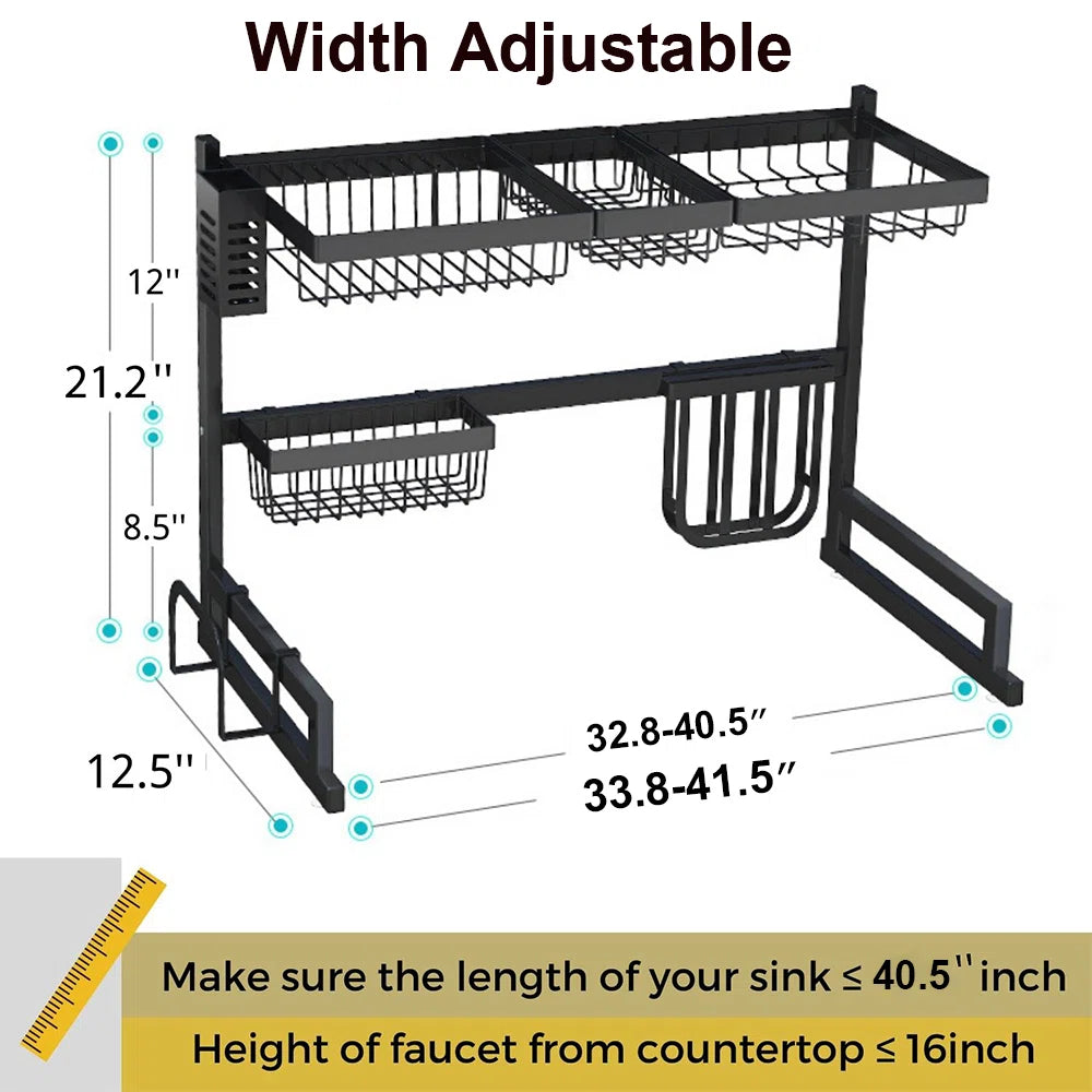 Kitchen Rack: Over the Sink Stainless Steel Dish Rack
