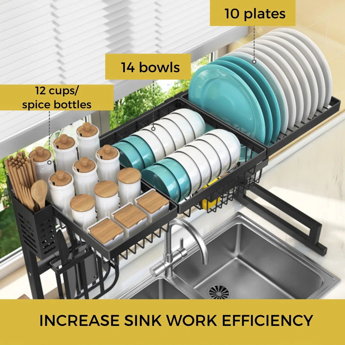 Kitchen Rack: Over the Sink Stainless Steel Dish Rack
