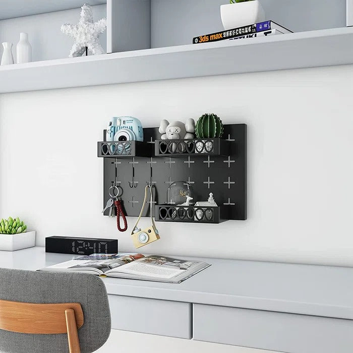 Peg Board: 9.44'' H x 15.74'' W Trimmable Metal Pegboard