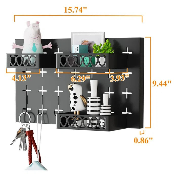 Peg Board: 9.44'' H x 15.74'' W Trimmable Metal Pegboard