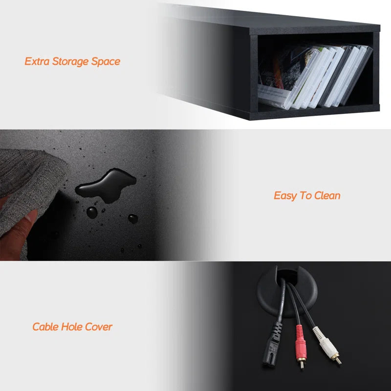 tv panel: 78" Compatible Wall TV Console with Storage Shelves and Floating Design