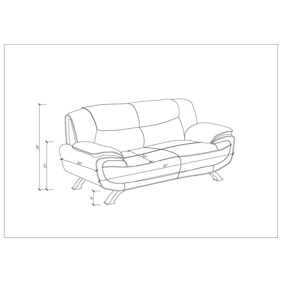 Luxury Sofa Sets: 2-Piece Black Genuine Leather Sofa & Loveseat Set with Coil Spring Support