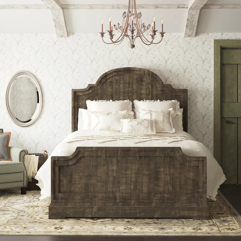 Poster Bed: High Headboard Wooden Bed