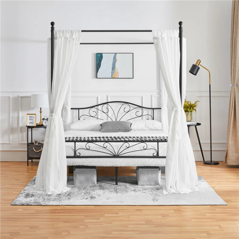 Poster Bed: Modern Metal Bed Black