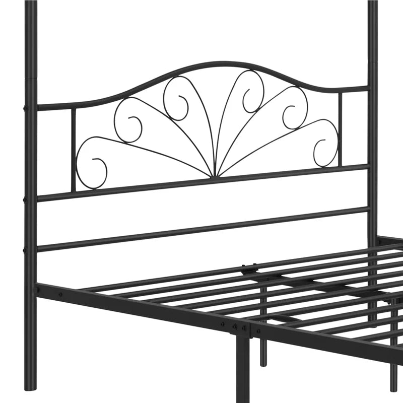 Poster Bed: Modern Metal Bed Black