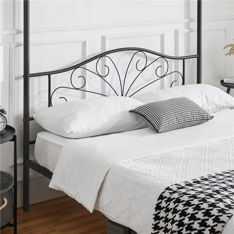 Poster Bed: Modern Metal Bed Black