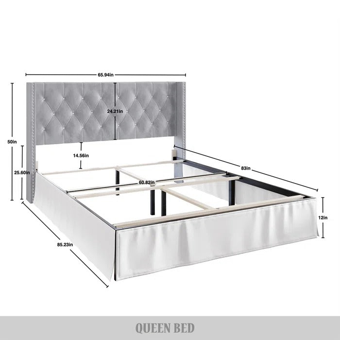 Queen Size Bed: Solid Wooden Bed