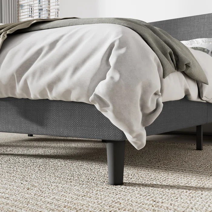 Queen Size Bed: Upholstered Wingback Queen Size Bed