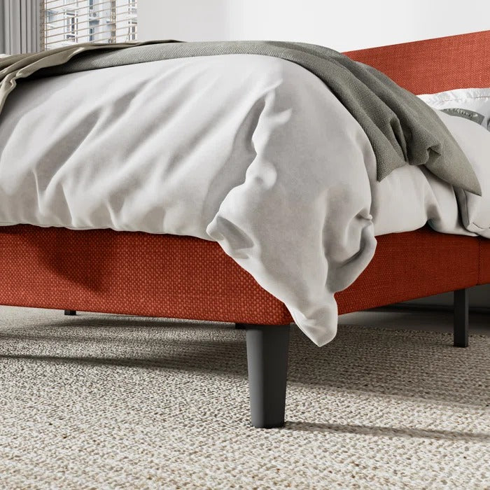 Queen Size Bed: Upholstered Wingback Queen Size Bed