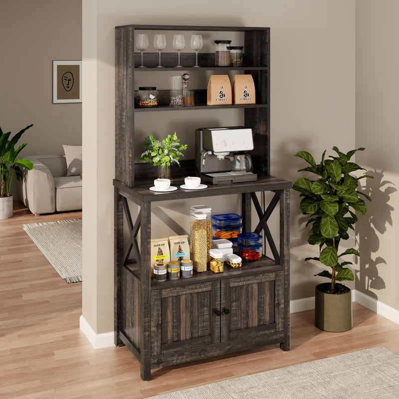 Kitchen Racks: Standard Baker's Rack Made of 31.4" Wood and Compatible with Microwaves