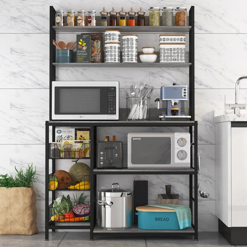 Kitchen Racks: 39.37'' Lockbourne Steel Standard Baker's Rack, Compatible with Microwaves