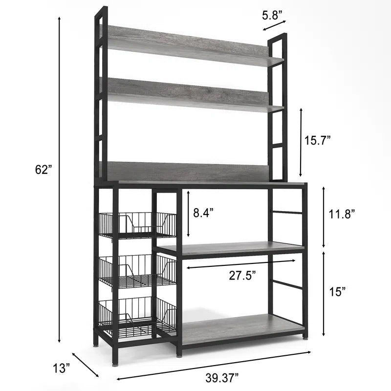 Kitchen Racks: 39.37'' Lockbourne Steel Standard Baker's Rack, Compatible with Microwaves