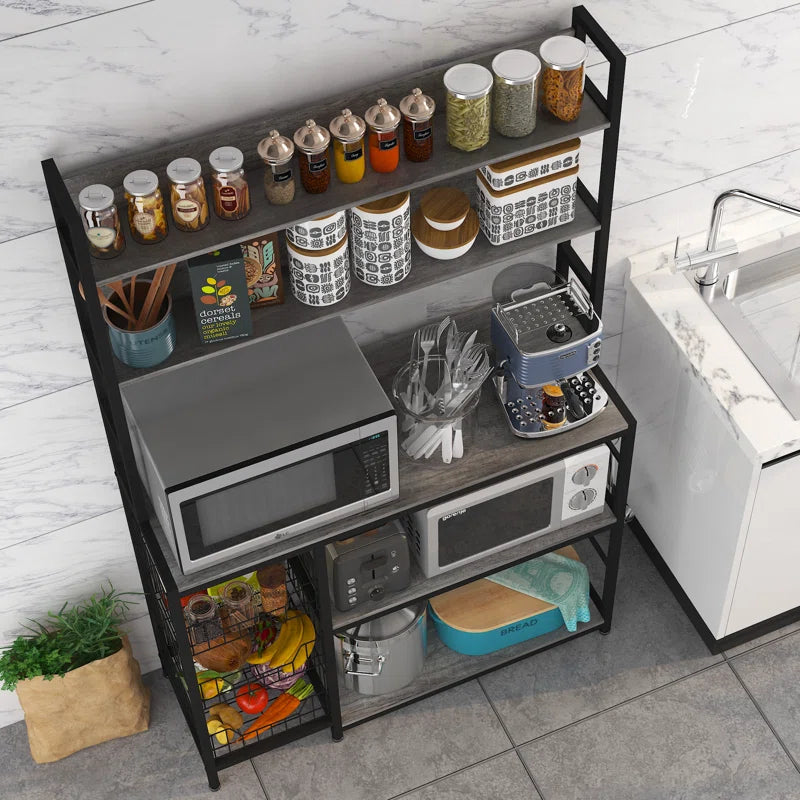 Kitchen Racks: 39.37'' Lockbourne Steel Standard Baker's Rack, Compatible with Microwaves