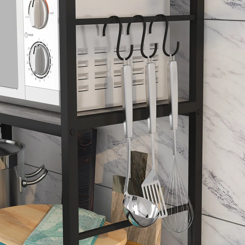 Kitchen Racks: 39.37'' Baker's Rack made of Steel with Microwave Compatibility