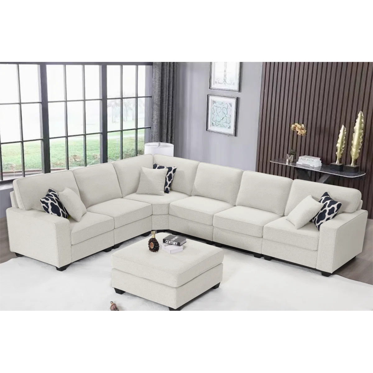 7 Seater Sofa Set: Flexible Combination Sectional Sofa for Custom Living Spaces