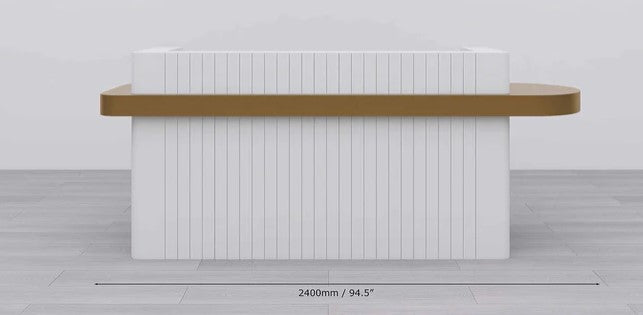 Reception Table: Gold Reception Desk