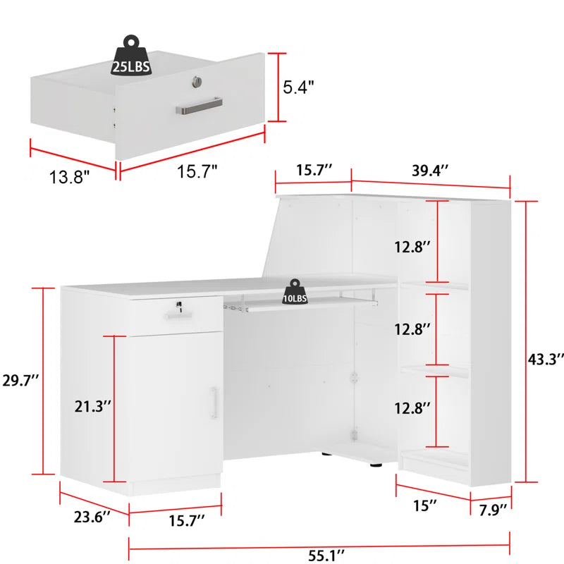 Reception Table: L-Shape Laminate Desk