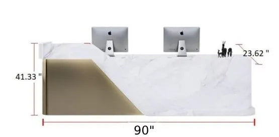 Reception Table: Marble Counter Desk
