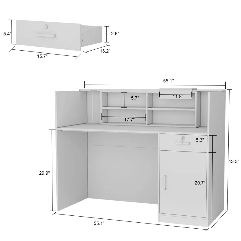 Reception Table: Modern Design Desk With Drawer