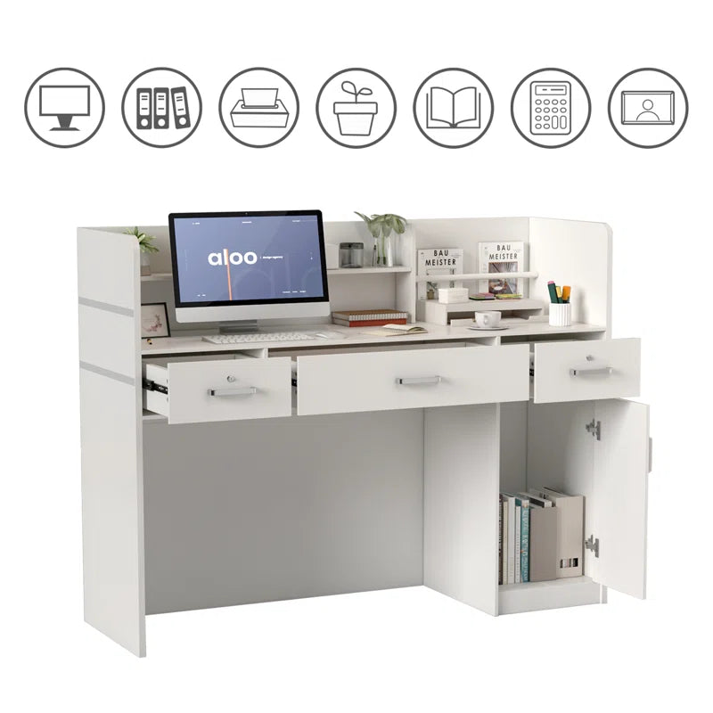 Reception Table: Rectangular Wood Desk