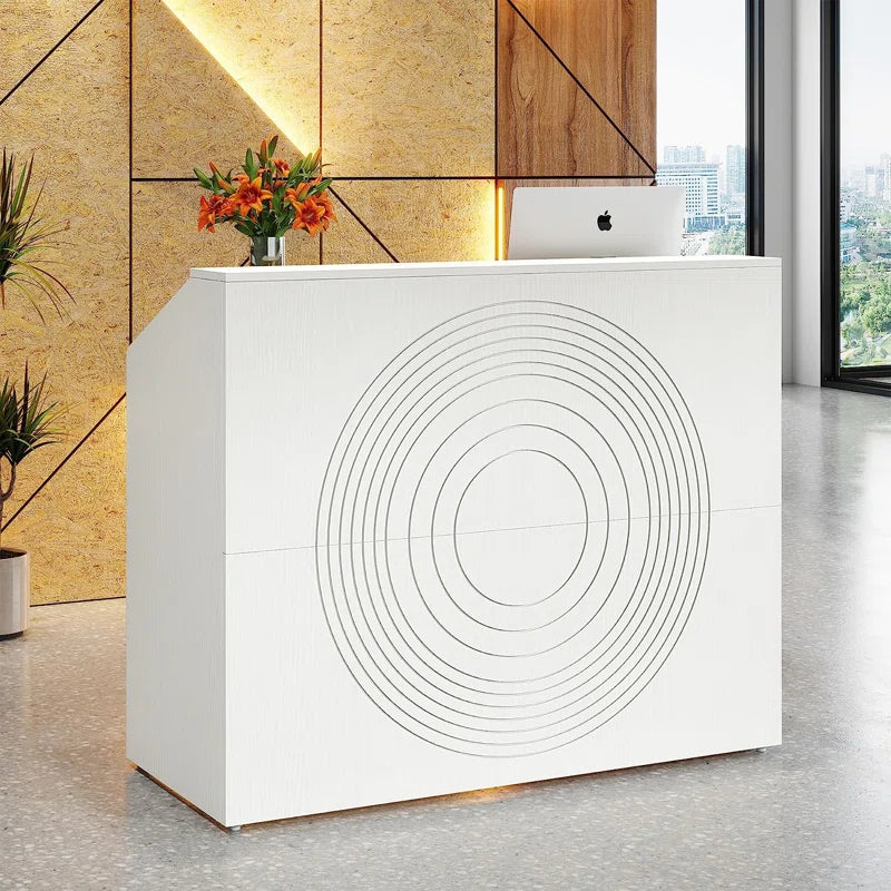 Reception Table: Rectangular Wood Office Desk