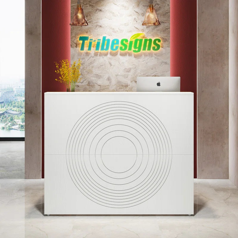 Reception Table: Rectangular Wood Office Desk