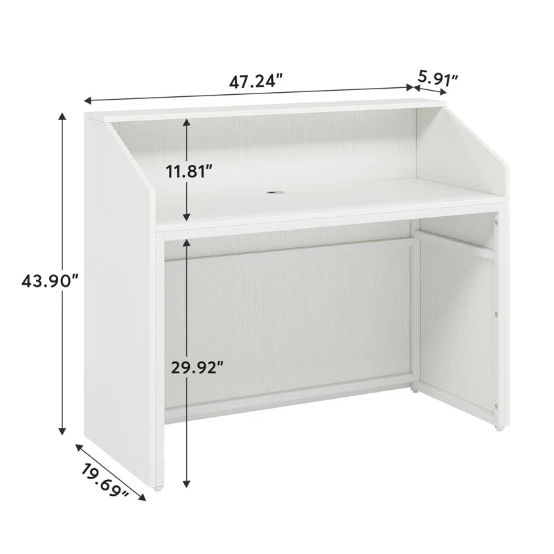 Reception Table: Rectangular Wood Office Desk