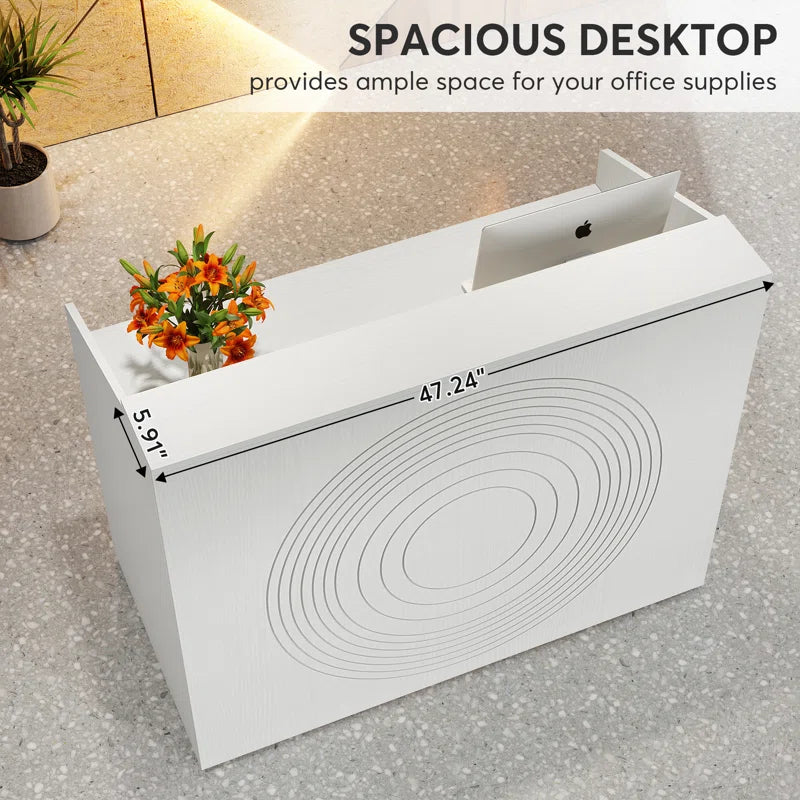 Reception Table: Rectangular Wood Office Desk