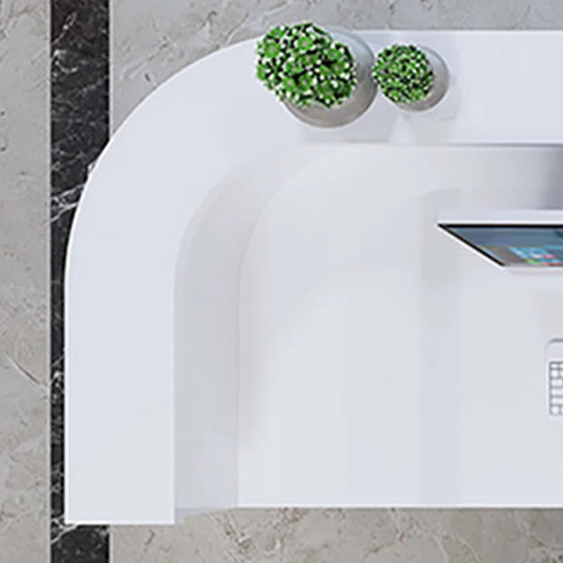 Reception Table: White Modern Desk