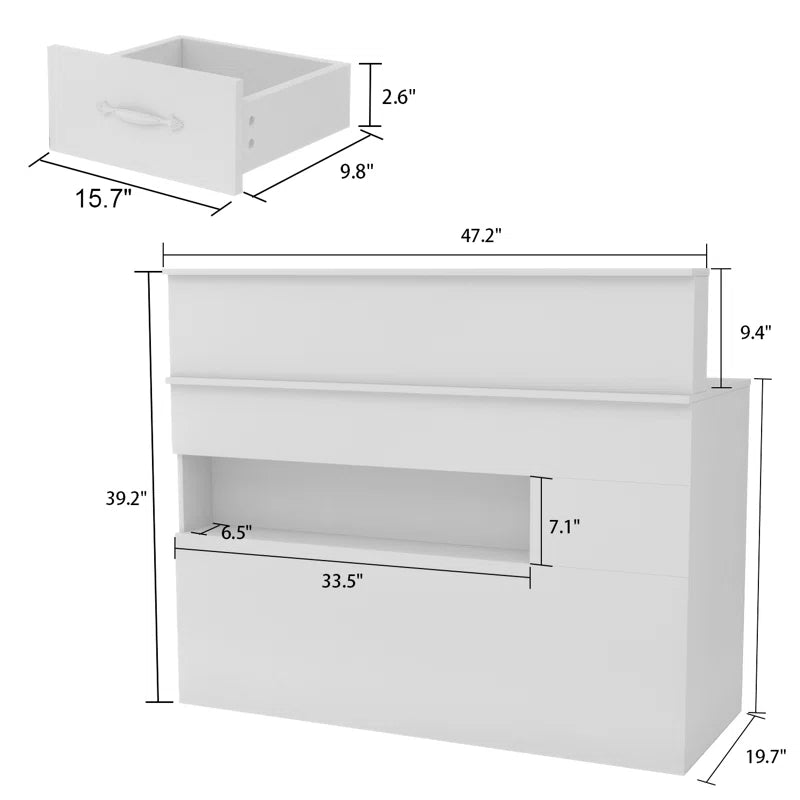 Reception Table: Wooden White Desk