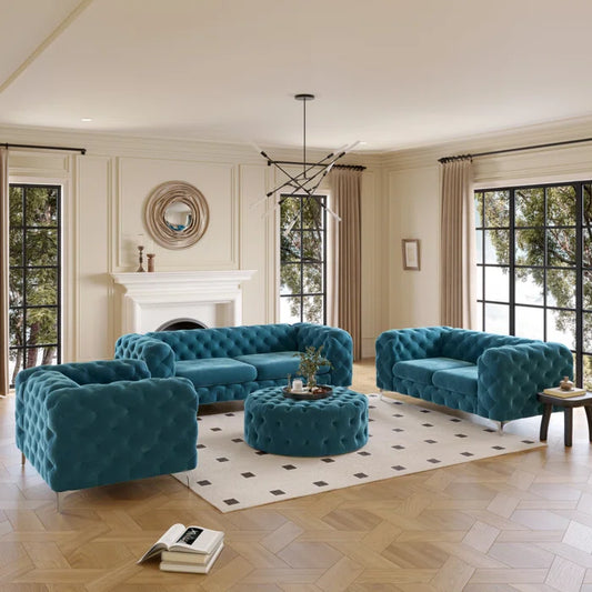 7 Seater Sofa Set:  Luxurious and Stylish Velvet Sofa Set