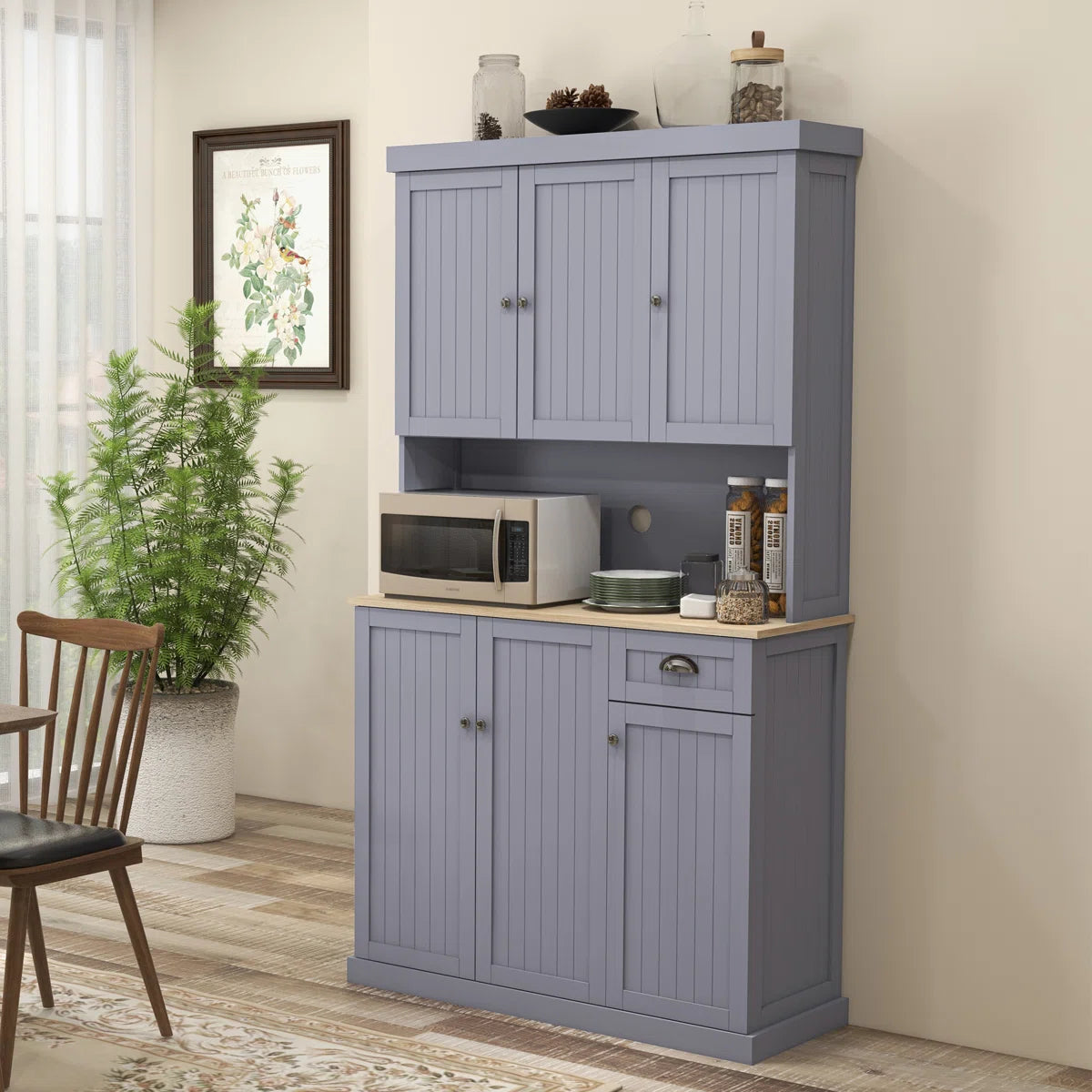Microwave Stands: 70.75'' Freestanding Kitchen Pantry Cabinet
