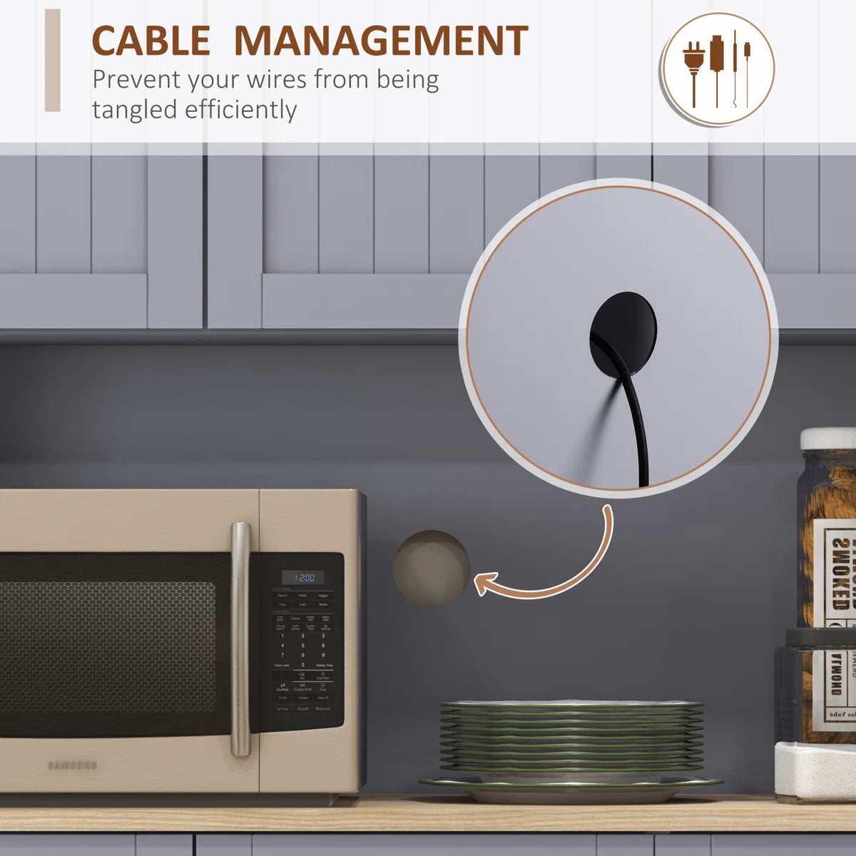 Microwave Stands: 70.75'' Freestanding Kitchen Pantry Cabinet