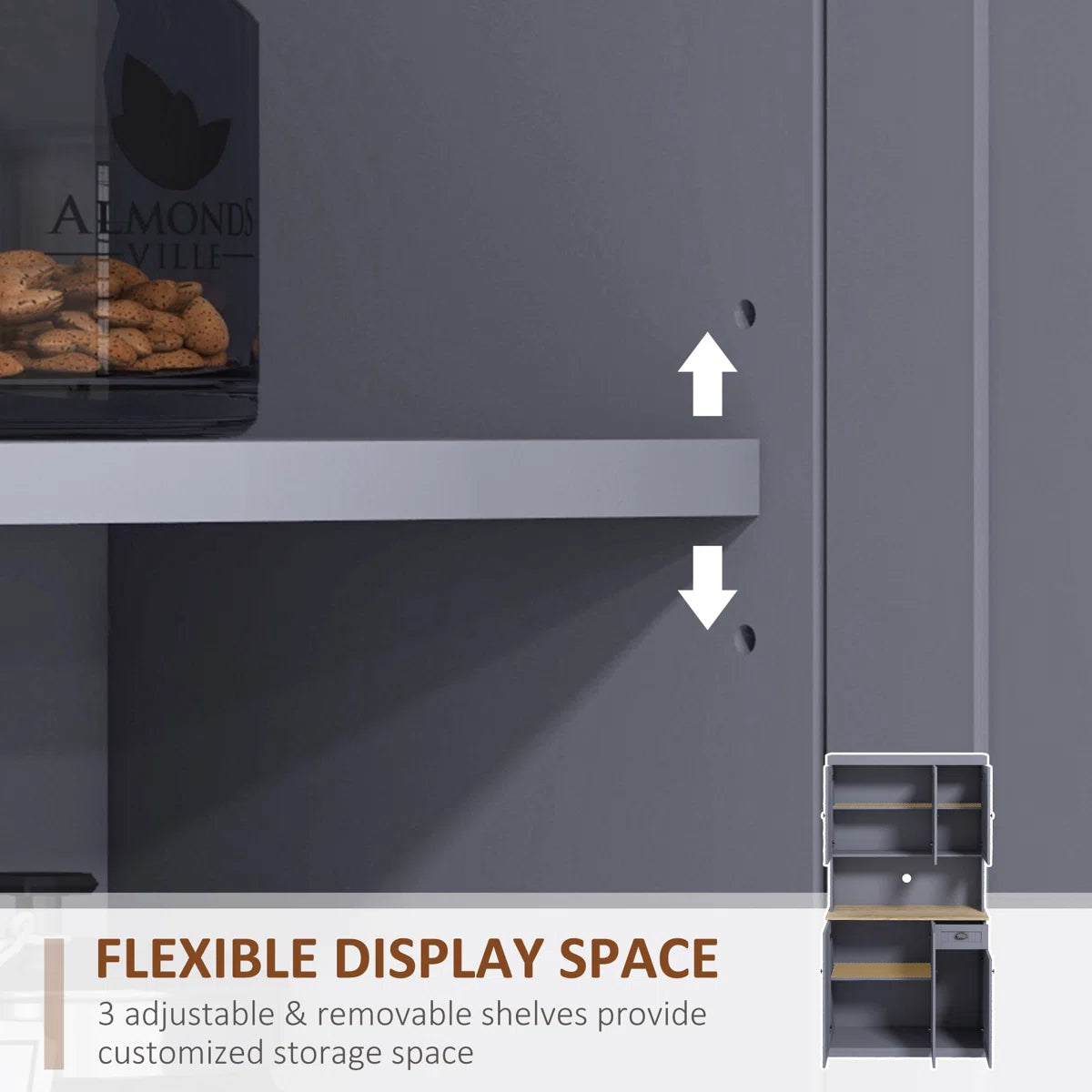 Microwave Stands: 70.75'' Freestanding Kitchen Pantry Cabinet