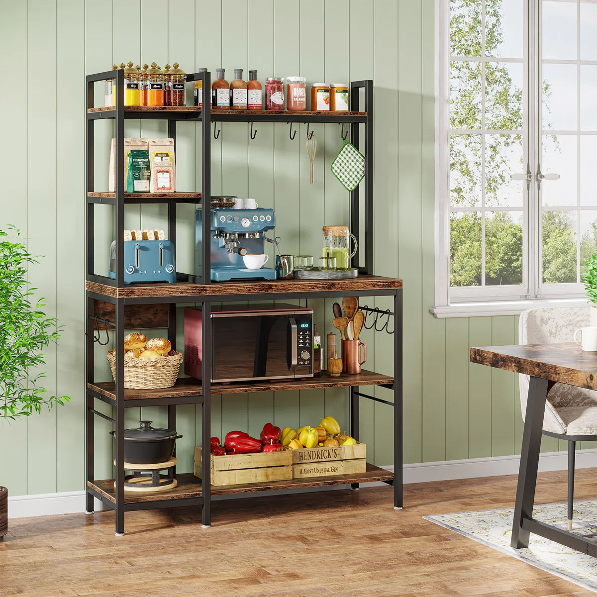Kitchen Racks: 43.3'' Standard Baker's Rack Made of Steel and Compatible with Microwaves