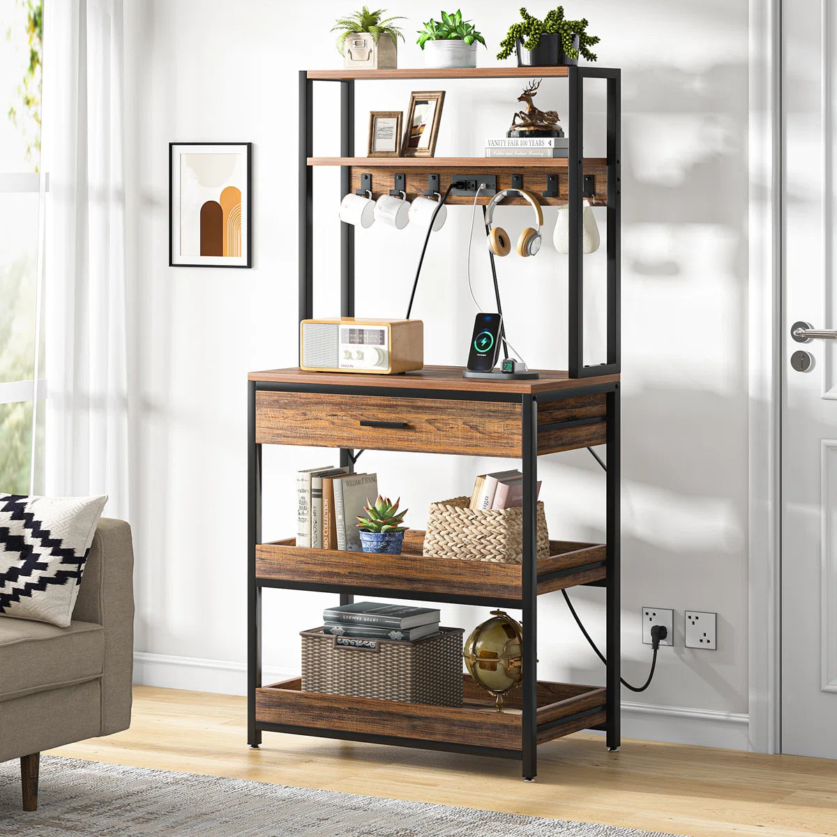 Kitchen Racks: 31.49" Standard Baker's Rack Made of Steel and Compatible with Microwaves