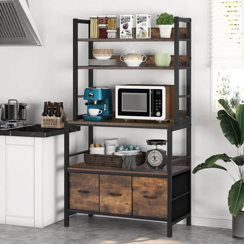 Microwave Stands: Modern 39.37'' Steel Microwave Rack with Storage Shelves