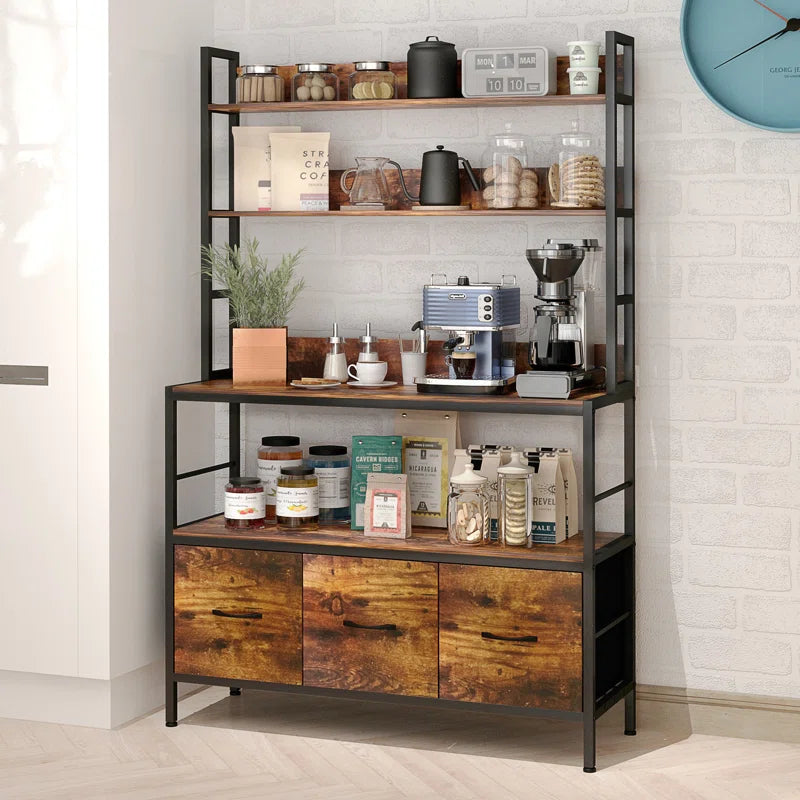 Microwave Stands: Modern 39.37'' Steel Microwave Rack with Storage Shelves