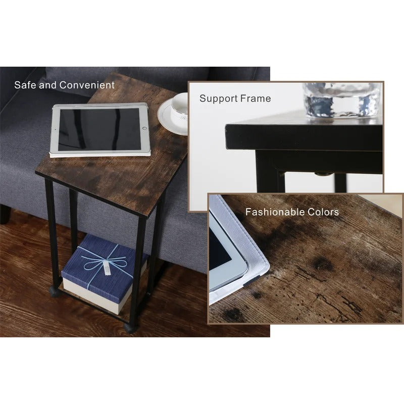 Side Tables: Rustic Brown Edgecliff Tray Table