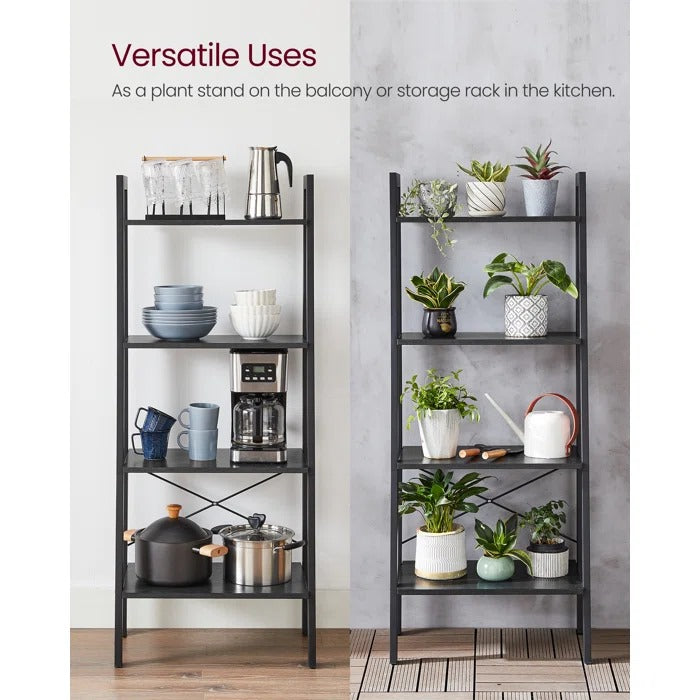 Bookshelf: Rustic Brown Etagere Bookcase