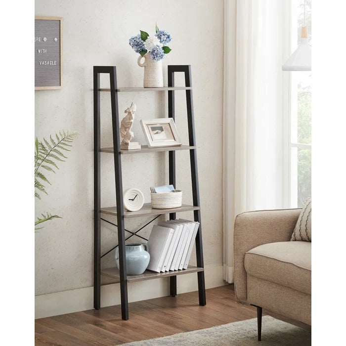 Bookshelf: Rustic Brown Etagere Bookcase