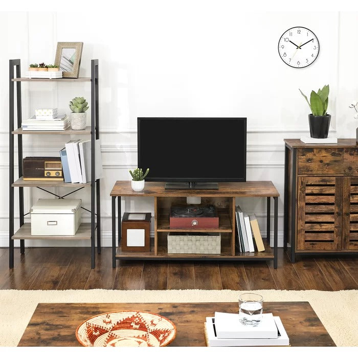 Bookshelf: Rustic Brown Etagere Bookcase